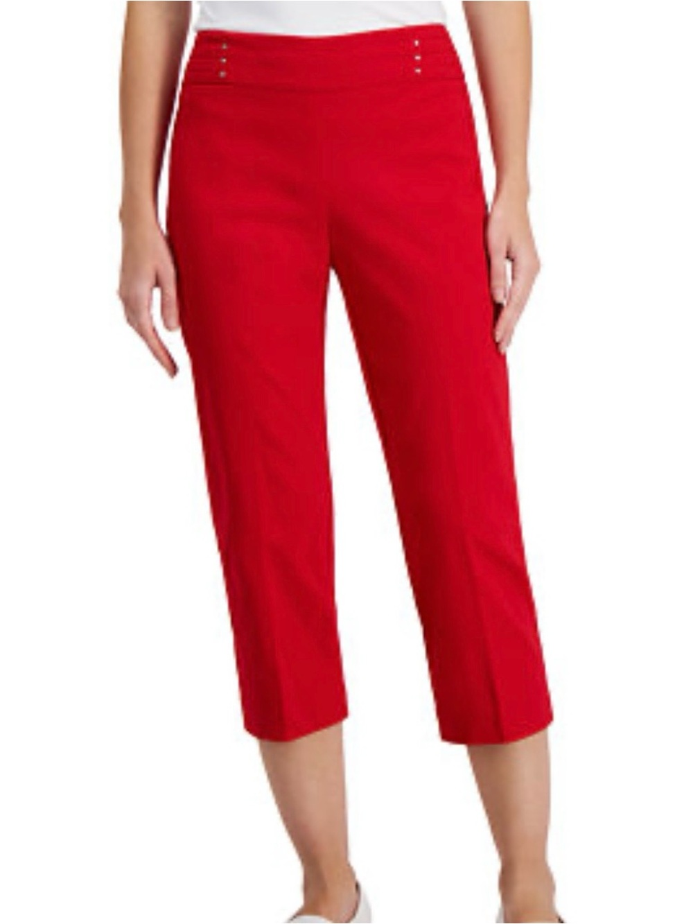 Women’s Red Cropped Ponte Pants